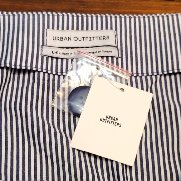 Urban Outfitters Sailorette Striped Mini Skirt NEW Faux Button Front Bib Panel - Picture 2 of 16